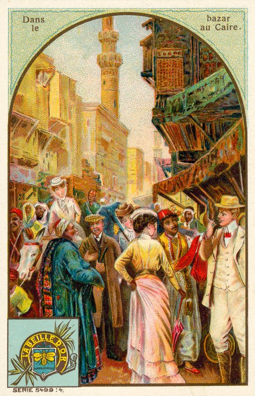 Em um bazar no Cairo (chromolitho) de French School