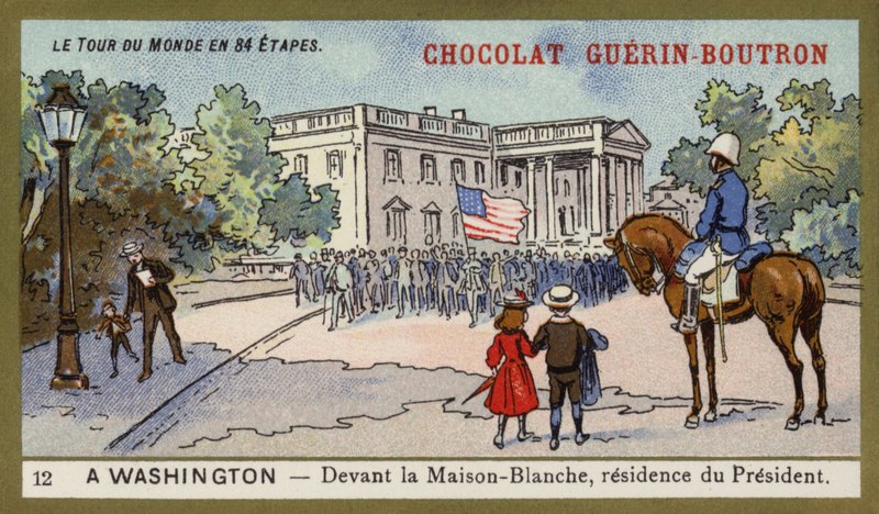Em frente à Casa Branca, residência do Presidente, Washington DC (chromolitho) de French School