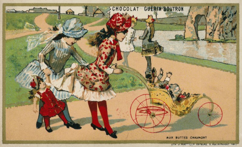 No Parc des Buttes Chaumont, Paris (chromolitho) de French School