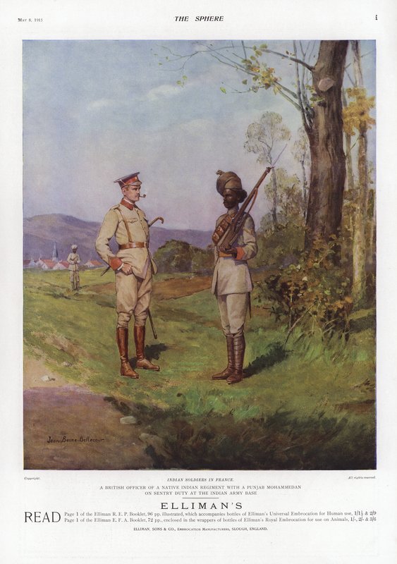Soldados indianos na França, Primeira Guerra Mundial, 1914 de French School