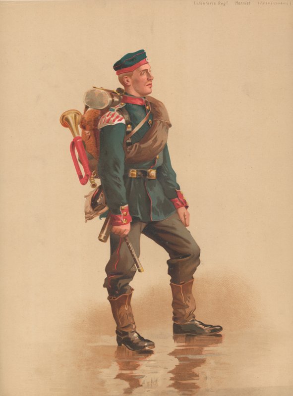 Hornist do regimento de infantaria, Feldmarchmassig de French School