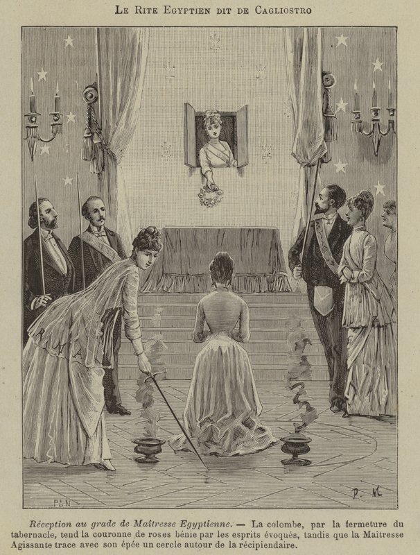 Iniciação de uma Senhora do Egipto no Rito Egípcio (gravura) de French School