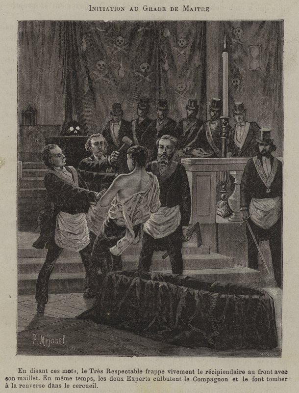 Iniciação ao grau de mestre (gravura) de French School