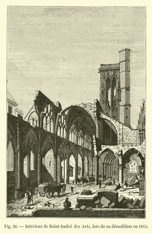 Interior de Saint-Andre des Arts, quando demolido em 1815 de French School