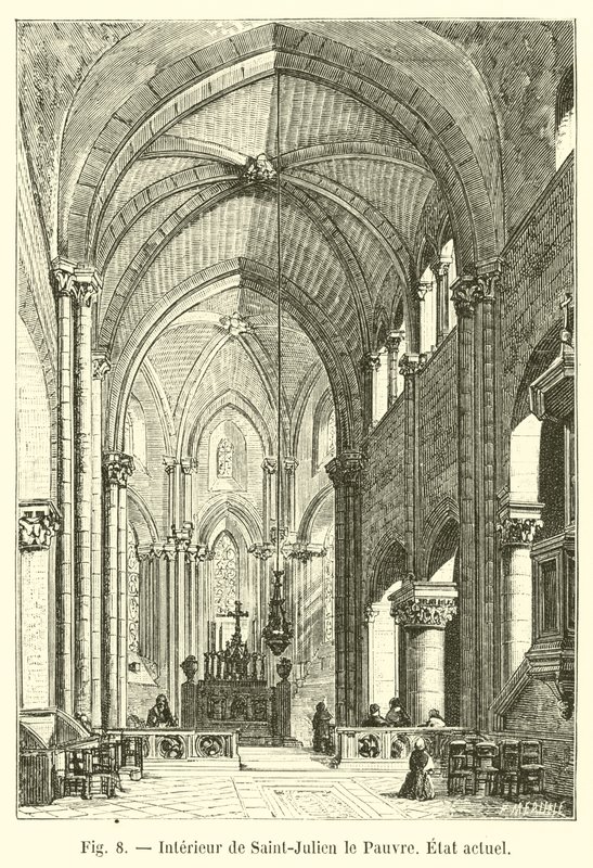 Interior de Saint-Julien le Pauvre, estado atual de French School