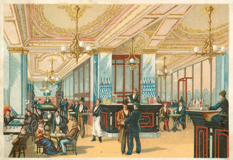 Interior de um hotel (chromolitho) de French School