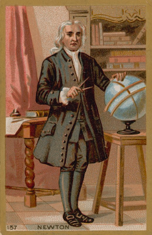 Isaac Newton, físico inglês do século XVII-XVIII de French School