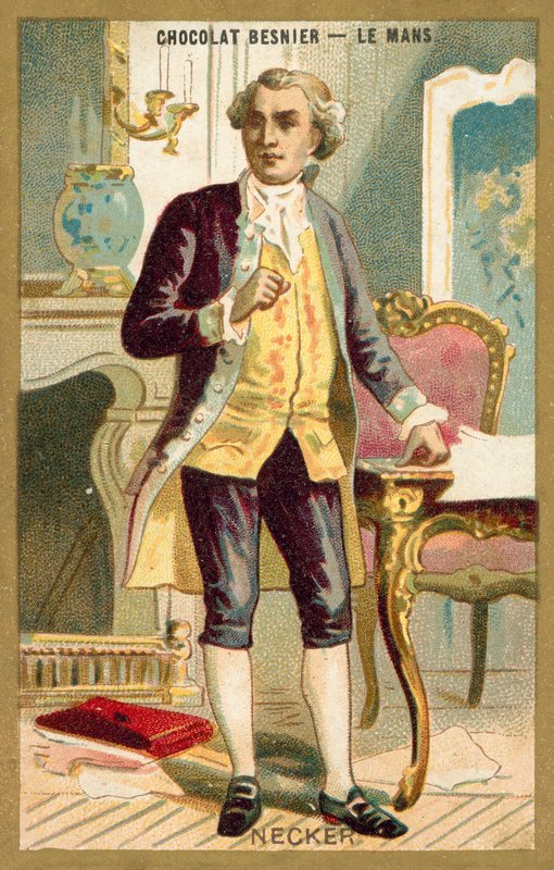Jacques Necker, banqueiro e estadista francês nascido na Suíça (chromolitho) de French School