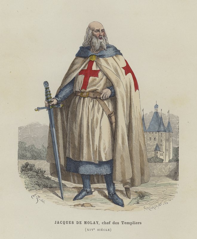 Jacques de Molay, último Grão-Mestre dos Cavaleiros Templários, Século XIV de French School