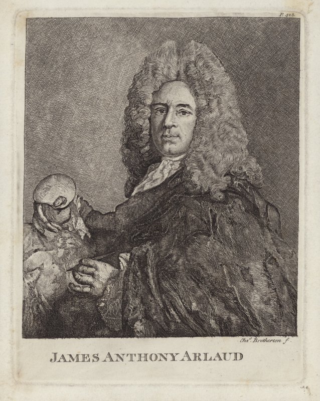 James Anthony Arlaud, artista suíço de Genebra. Gravado por Charles Bretherton de French School