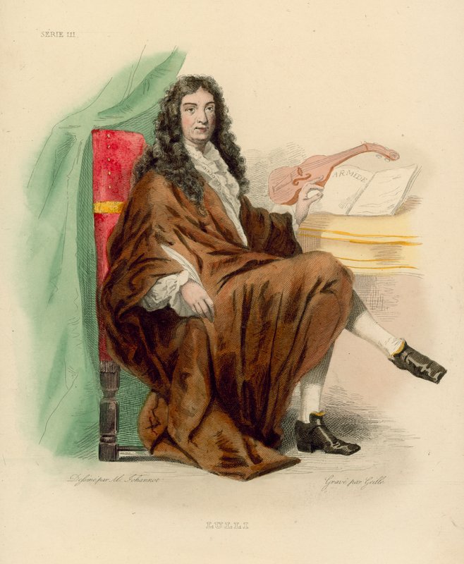 Jean-Baptiste Lulli (gravura colorida) de French School