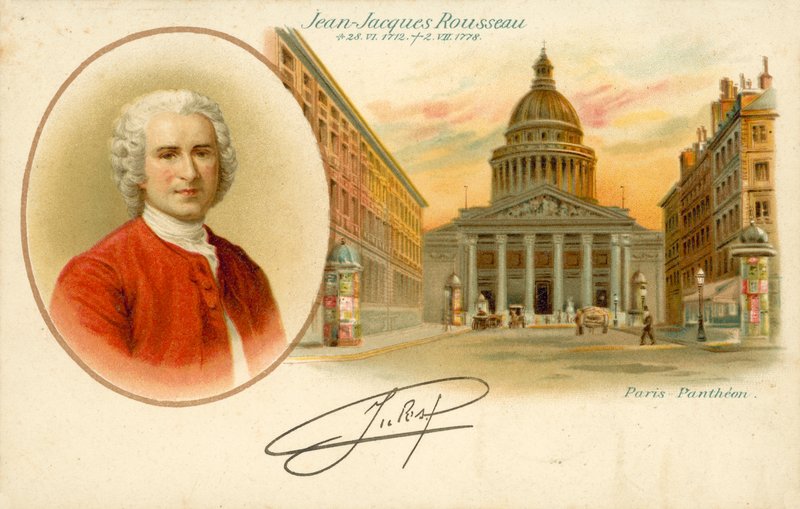 Jean-Jacques Rousseau, Paris Pantheon (cor litho) de French School