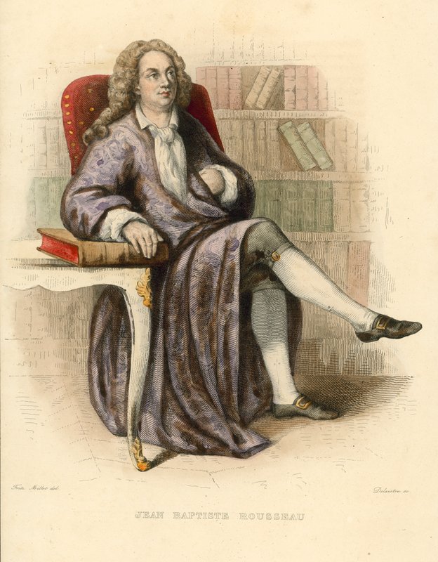 Jean Baptiste Rousseau (gravura a cores) de French School