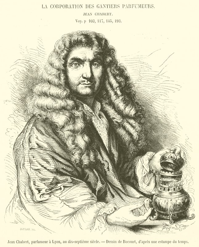 Jean Chabert, perfumista em Lyon, no século XVII (gravura) de French School
