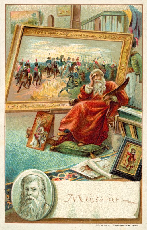 Jean Louis Ernest Meissonier, pintor francês (chromolitho) de French School