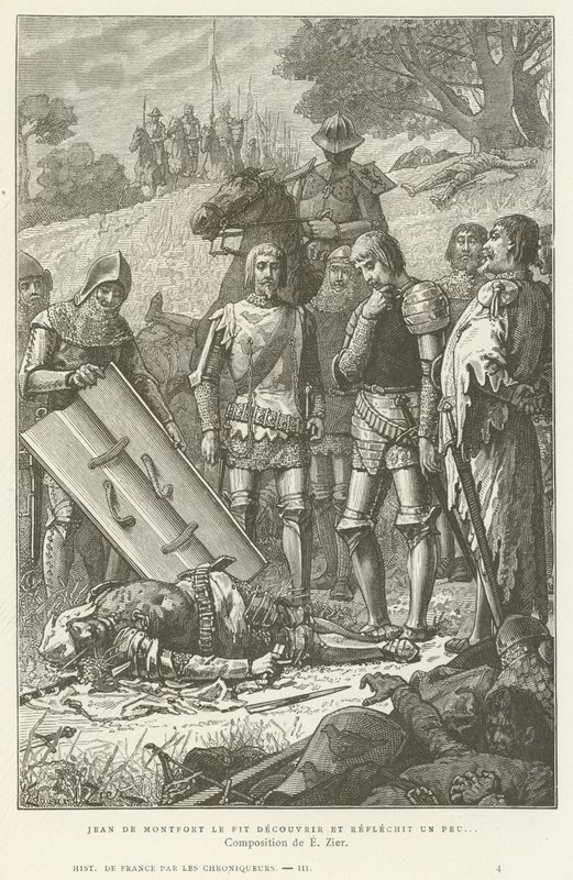 Jean de Montfort descobrindo o corpo de Charles de Blois depois da batalha de Auray, 1364 de French School