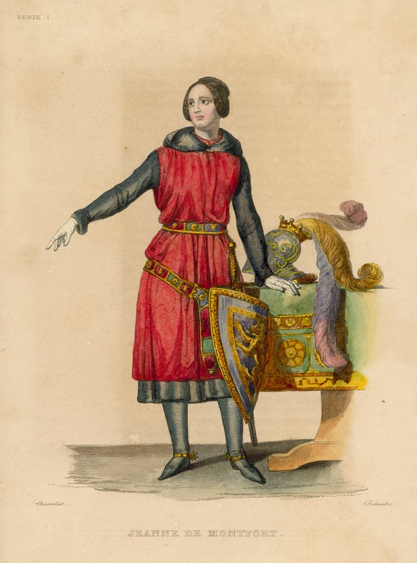 Jeanne de Montfort (gravura a cores) de French School