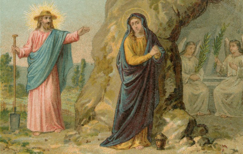 Jesus Cristo aparecendo como jardineiro, depois de sua ressurreição de French School