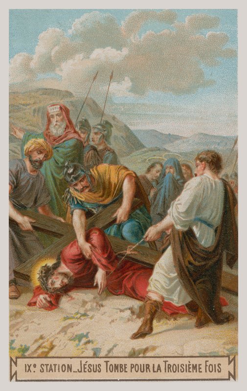 Jesus cai pela terceira vez. A nona estação da cruz de French School