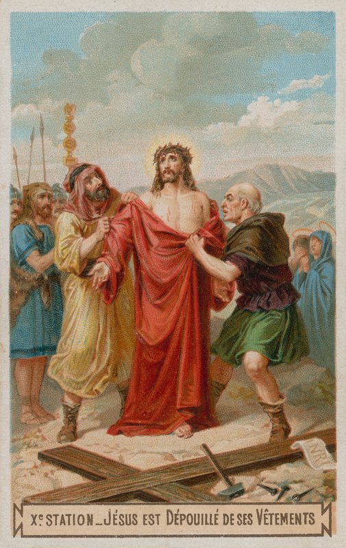 Jesus é despojado de suas vestes. A décima estação da cruz de French School