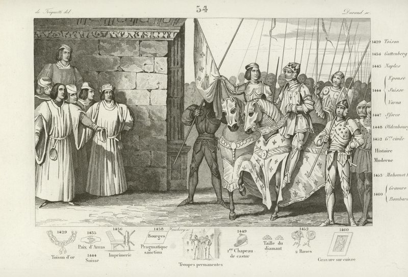 Joana d&39;Arc chega a Reims para assistir à coroação de Carlos VII da França, 1429 de French School