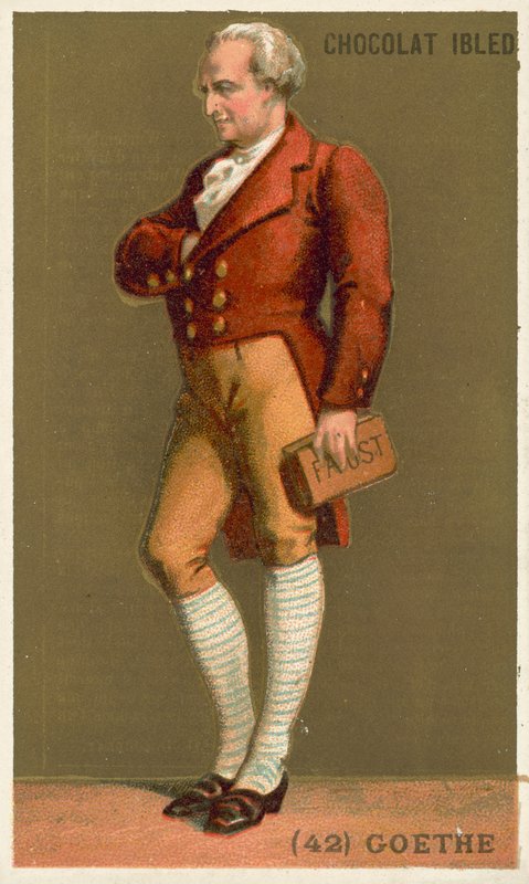 Johann Wolfgang von Goethe, poeta, romancista e dramaturgo alemão (chromolitho) de French School