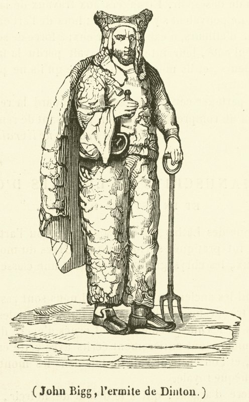 John Bigg, o eremita de Dinton (gravura) de French School