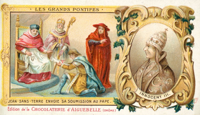 João, rei da Inglaterra, envia sua submissão ao papa Inocêncio III, 1213 de French School