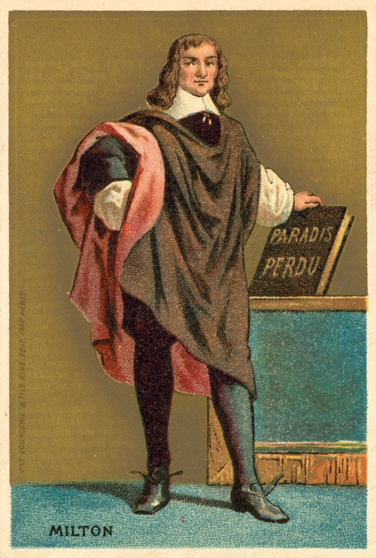 John Milton, poeta inglês (chromolitho) de French School