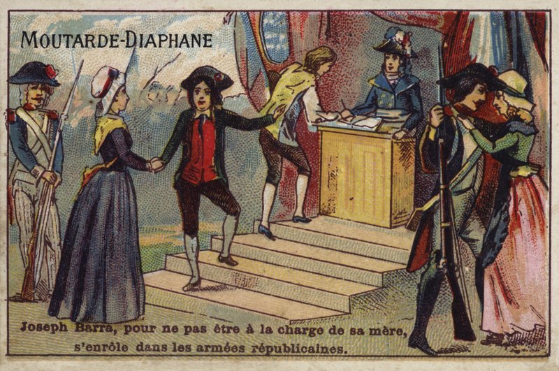 Joseph Barra, soldado menino Revolucionário Francês, alistando-se no exército republicano de French School