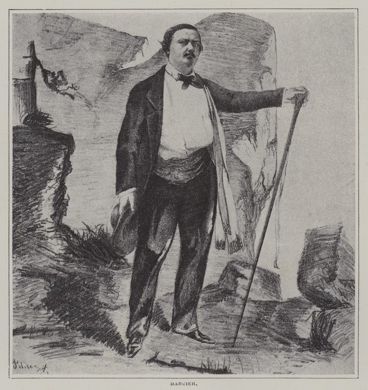 Joseph Darcier, cantor, ator e compositor francês (litho) de French School