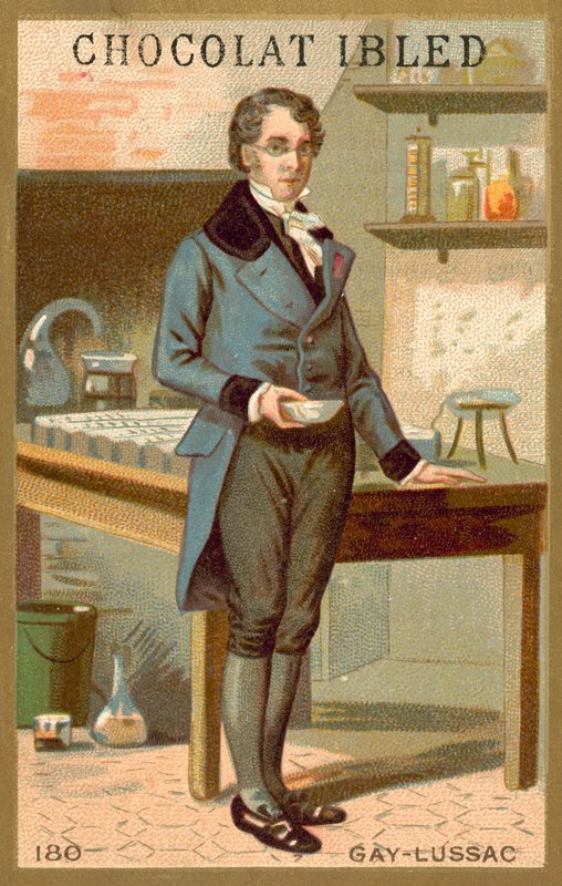 Joseph Louis Gay-Lussac, químico e físico francês (chromolitho) de French School