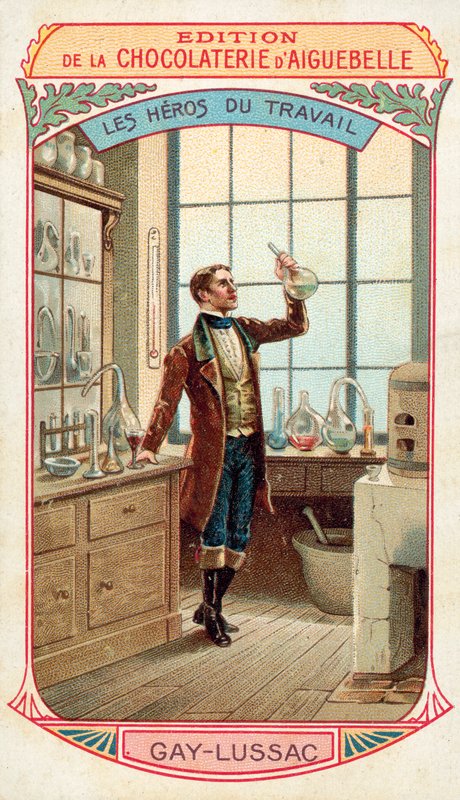 Joseph Louis Gay-Lussac, químico e físico francês (chromolitho) de French School