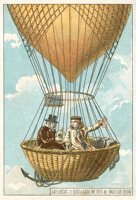 Joseph Louis Gay-Lussac e Jean-Baptiste Biot em um balão a uma altitude de 4000 metros de French School