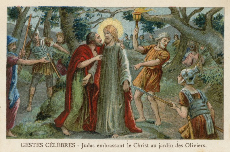 Judas beijando a Cristo no Jardim do Getsêmani de French School