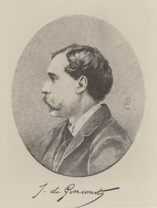 Jules de Goncourt, romancista francês (gravura) de French School