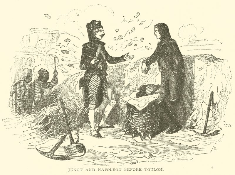 Junot e Napoleão antes de Toulon (gravura) de French School