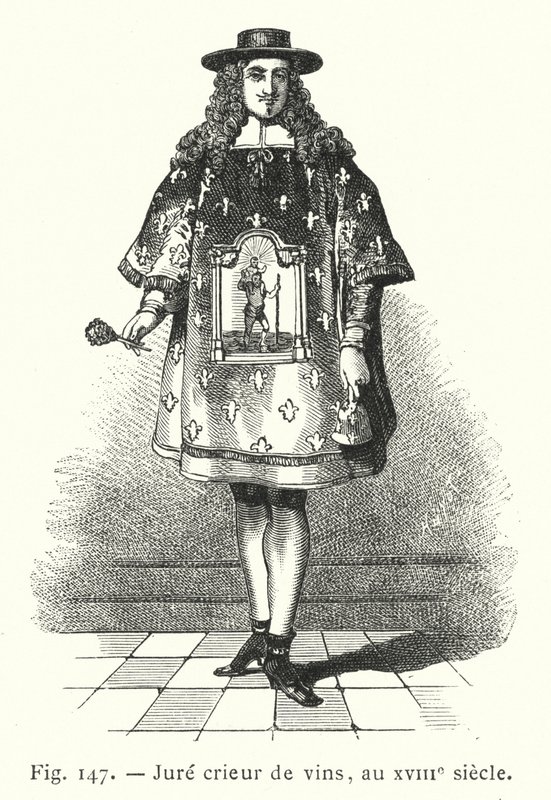 Criador de vinho de jure, no século XVIII (gravura) de French School