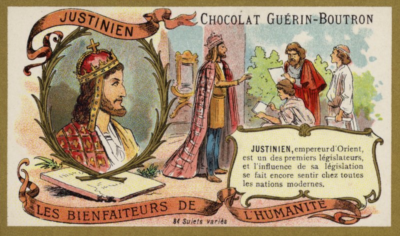 Justiniano I, Imperador Bizantino (chromolitho) de French School