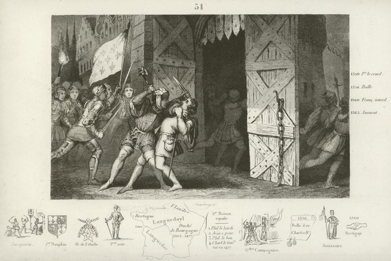 Matança de Etienne Marcel, reitor dos mercadores de Paris, por Jean Maillard, Paris, julho de 1358 de French School
