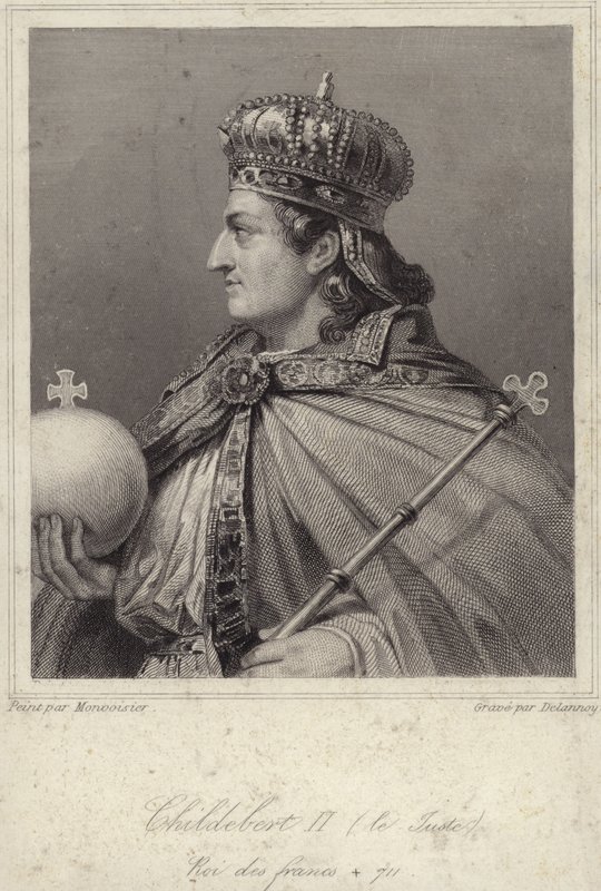 Rei Childeberto II da Austrásia de French School