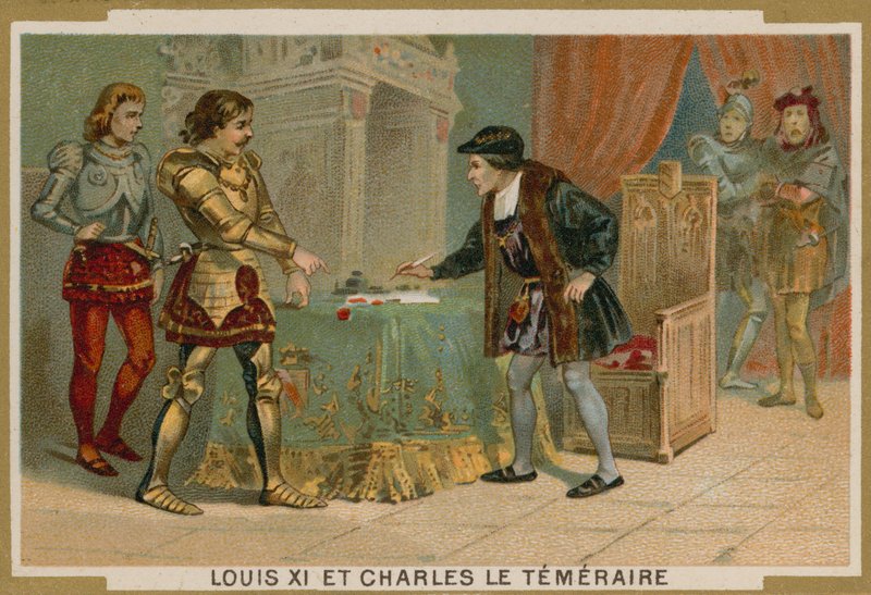 Rei Luís XI da França e Carlos, o Audaz, Duque da Borgonha de French School