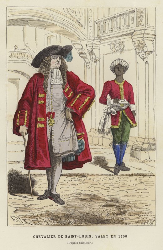 Cavaleiro da Ordem de São Luís e servo, 1706 de French School