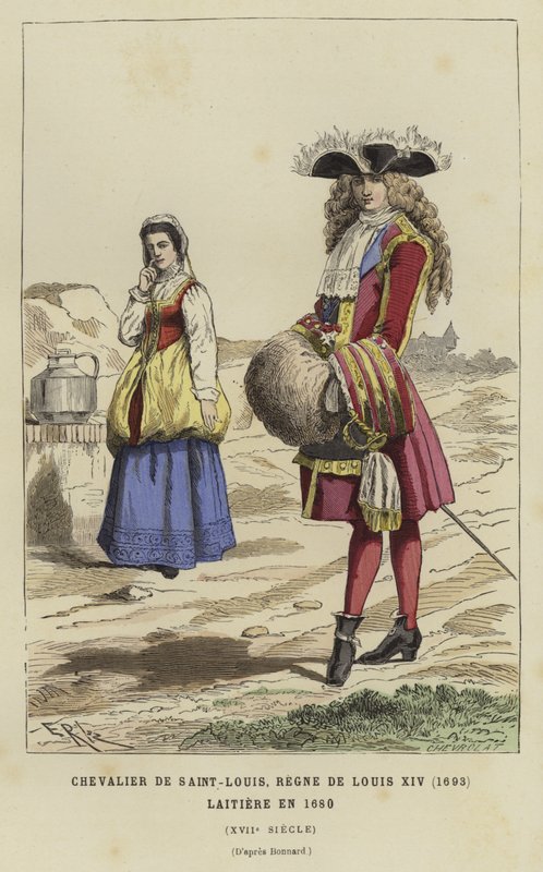 Cavaleiro da Ordem de São Luís, reinado de Luís XIV, 1693, e leiteira, 1680 de French School