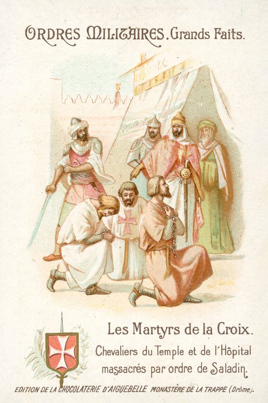Cavaleiros Templários e Hospitalares massacrados por ordem de Saladino de French School