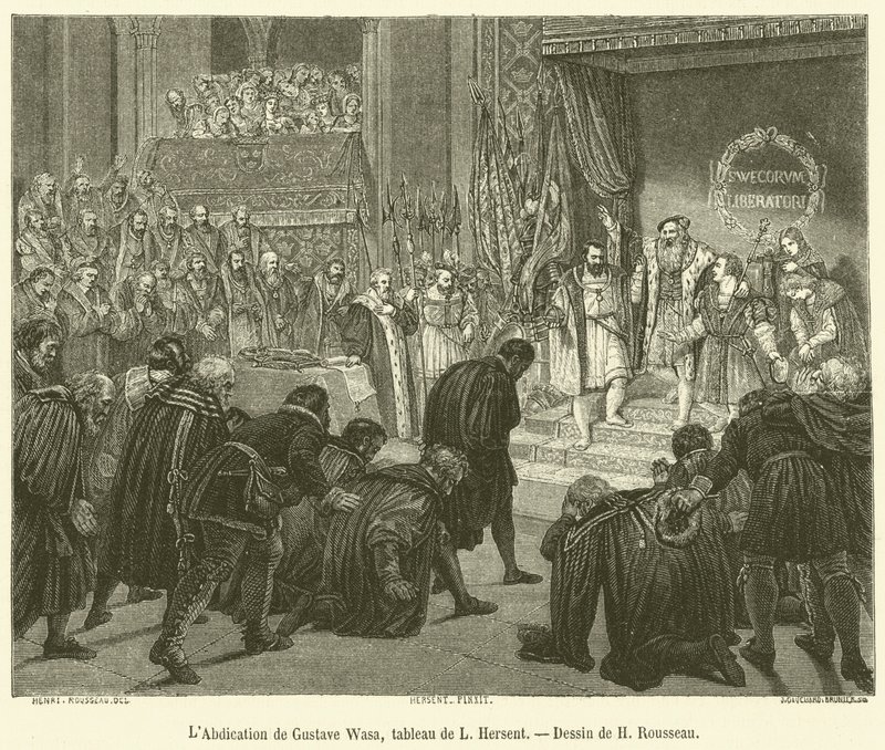 A Abdicação de Gustave Wasa (gravura) de French School