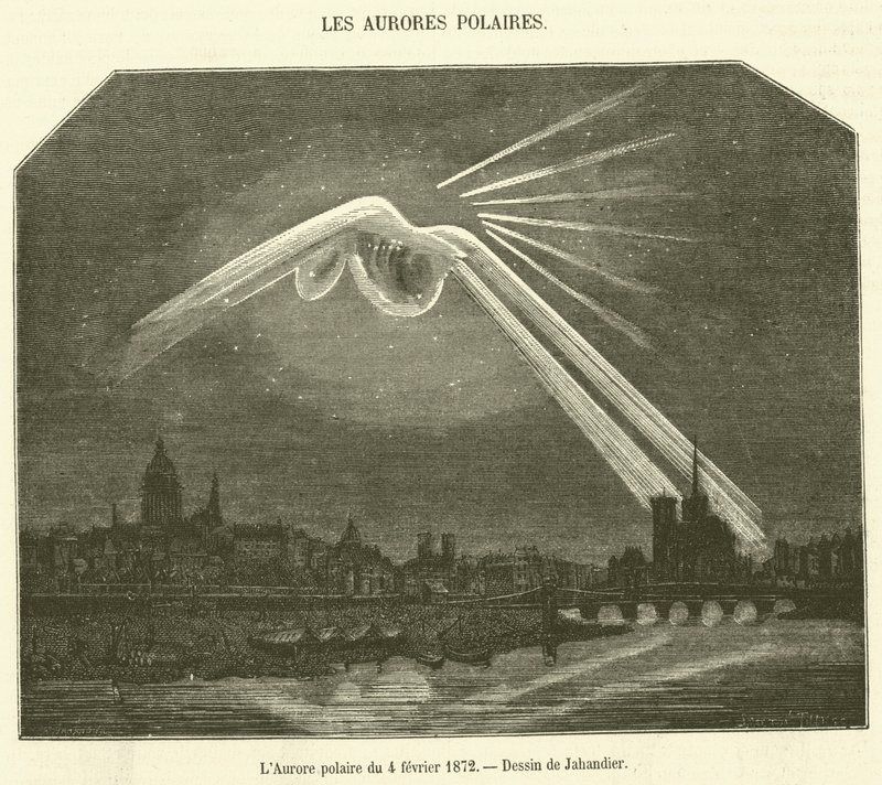 O Aurora Polar de 4 de Fevereiro de 1872 (gravura) de French School