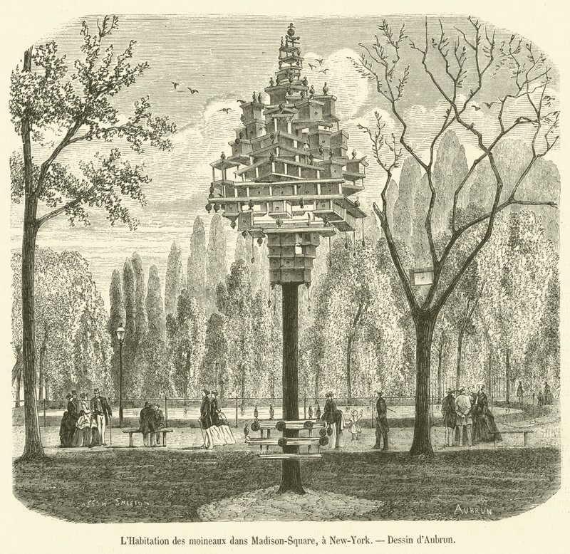 The Sparrow House in Madison-Square, New-York (gravura) de French School