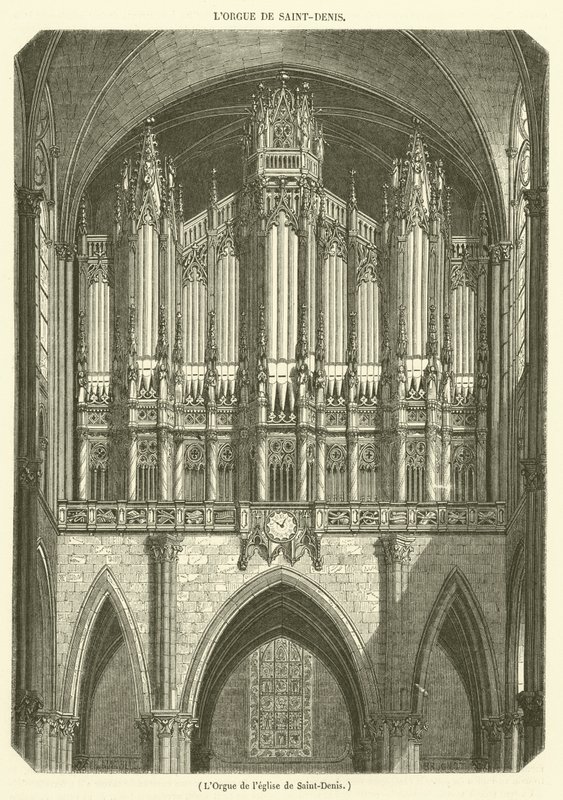 O órgão da igreja de Saint-Denis (gravura) de French School