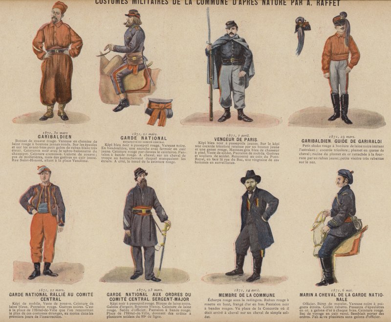 La Commune de Paris, Fantasias Militaires De La Commune de A Raffet (cor litho) de French School
